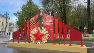 Во Владимирской области украшают улицы к 9 Мая тюльпанами и инсталляциями