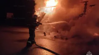 Во Владимирской области на трассе М-7 вспыхнул грузовик