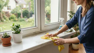 5 минут и готово: как отбелить пластиковый подоконник от пятен, жира, грязи без разводов