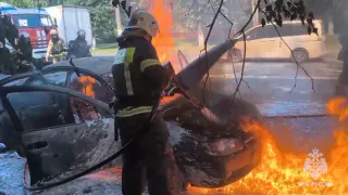 Во Владимирской области сгорела иномарка 
